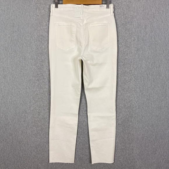 Frank & Eileen White Signature Derry Slim Straight High Rise Jean Raw Hem Sz 29 - Picture 5 of 10